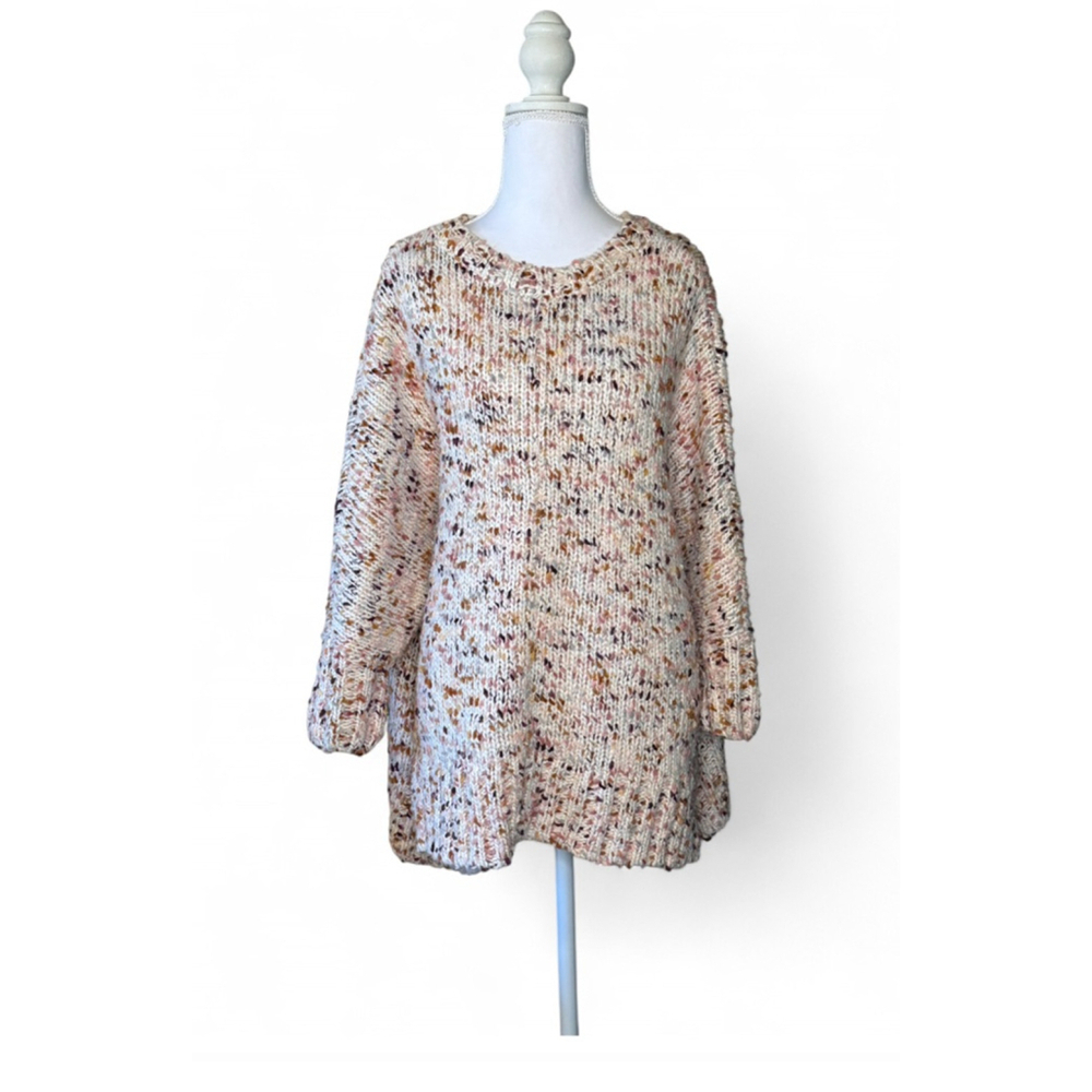 LOFT Lou & Grey Speckled Oversized Batwing Sweater M • EUC Cozy Knit